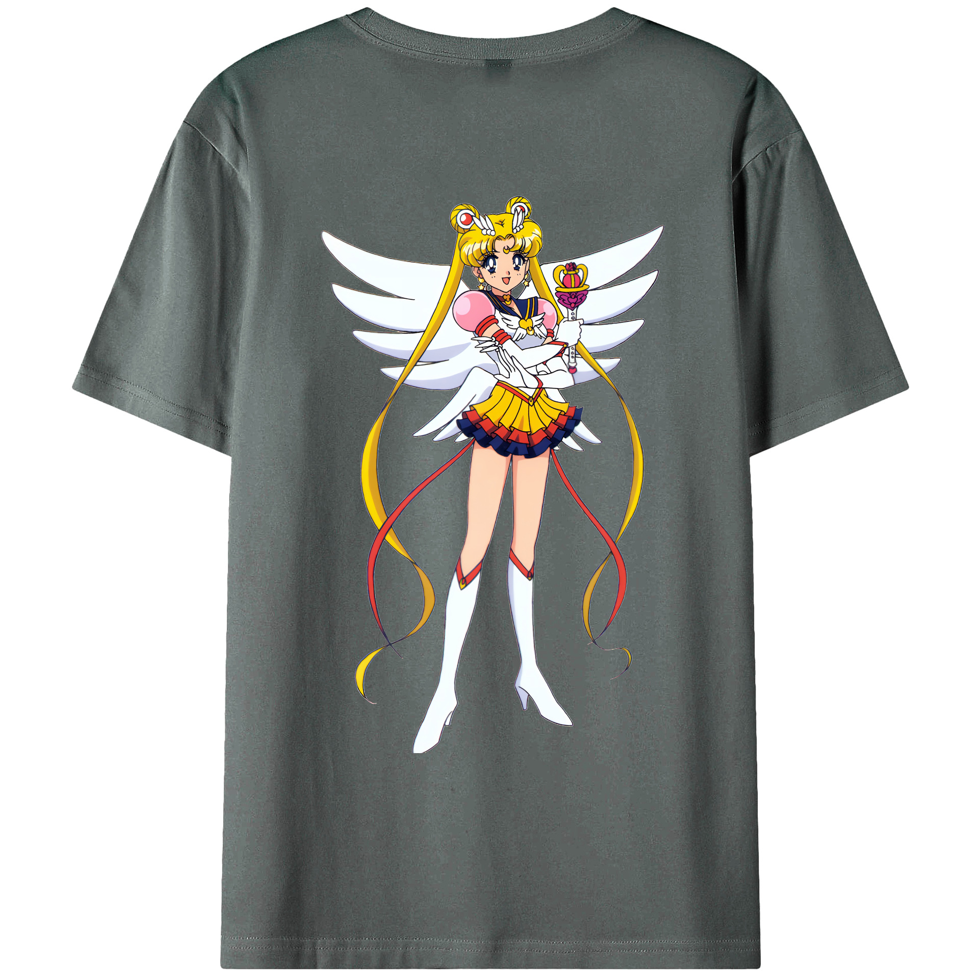 （画像用） 美少女戦士セーラームーン 月野 うさぎ つきの うさぎ Sailor Moon Tsukino Usagi 綿100％ メンズ半袖Tシャツ（バックプリント） 通気性